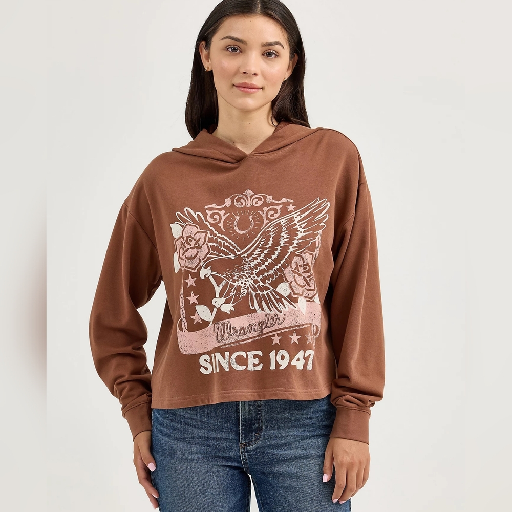Wrangler Retro Graphic Cropped Relaxed Hoodie